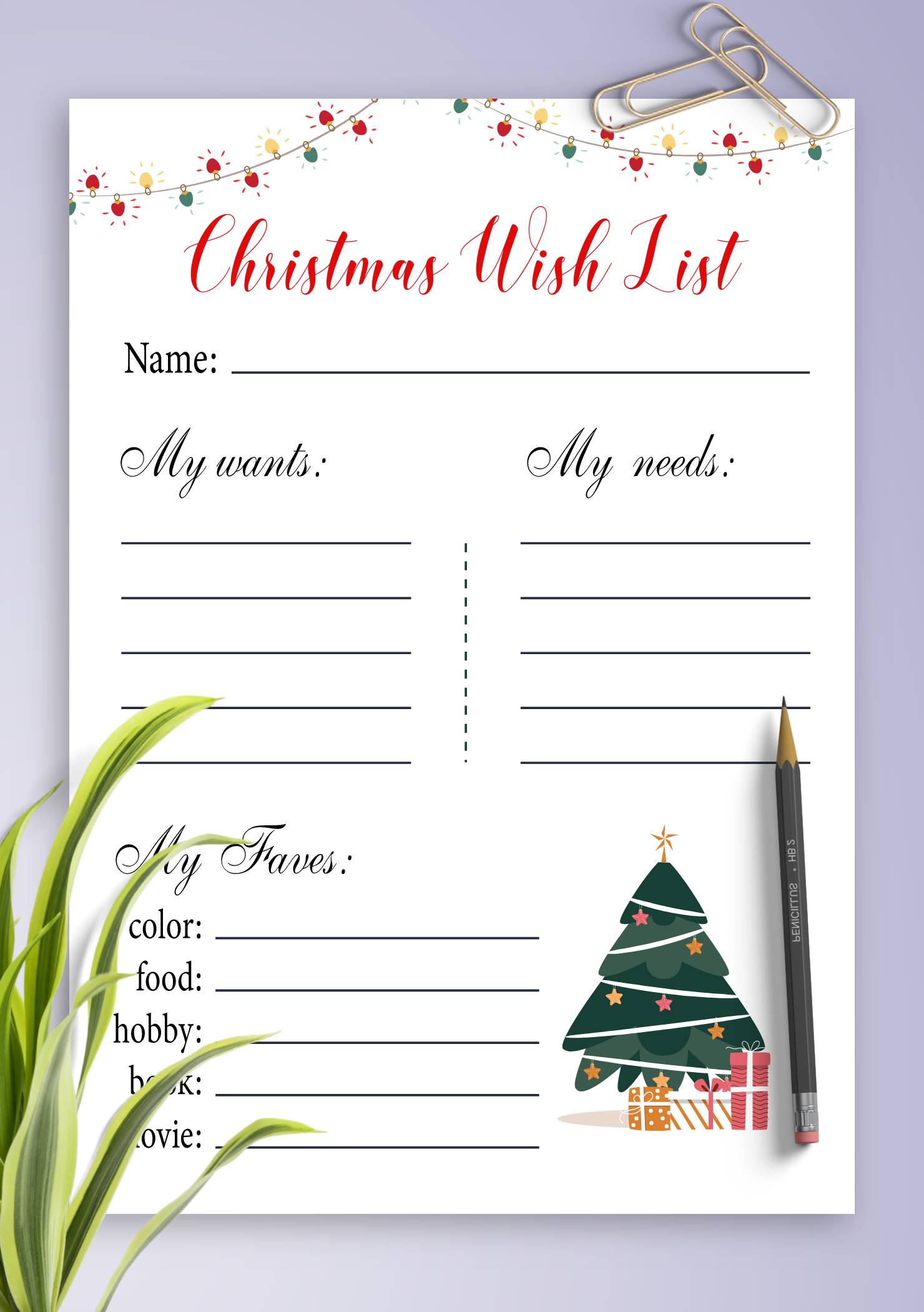 Christmas Wish List Templates Free Printable