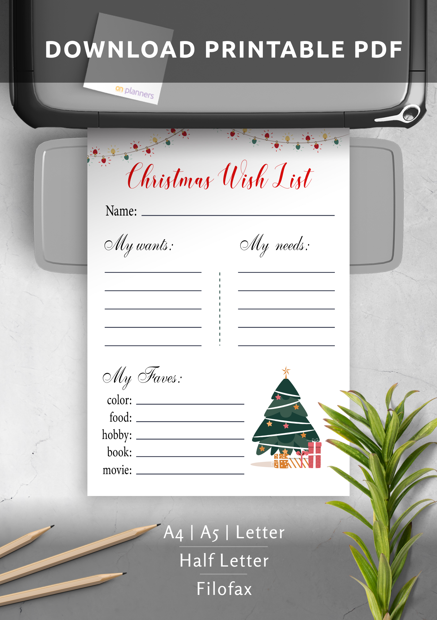 Download Printable White Christmas Wish List Template PDF Download Printable White Christmas Wish List Template PDF