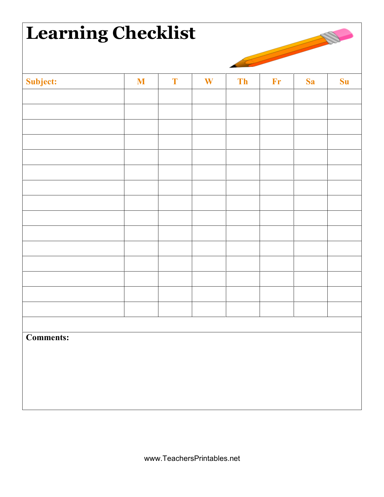 Download Student Checklist Template Excel PDF RTF Word FreeDownloads