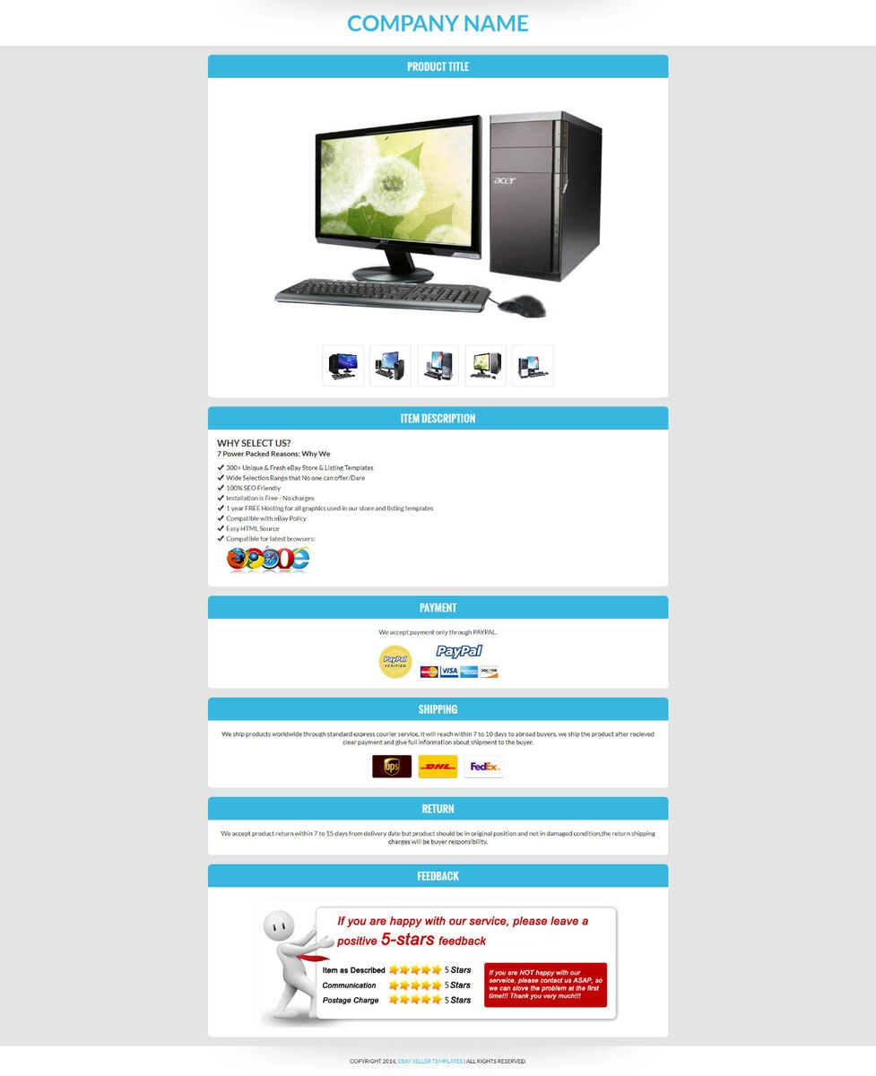 EBay Listing HTML Template EBay Auction Templates EBay Listing Templates
