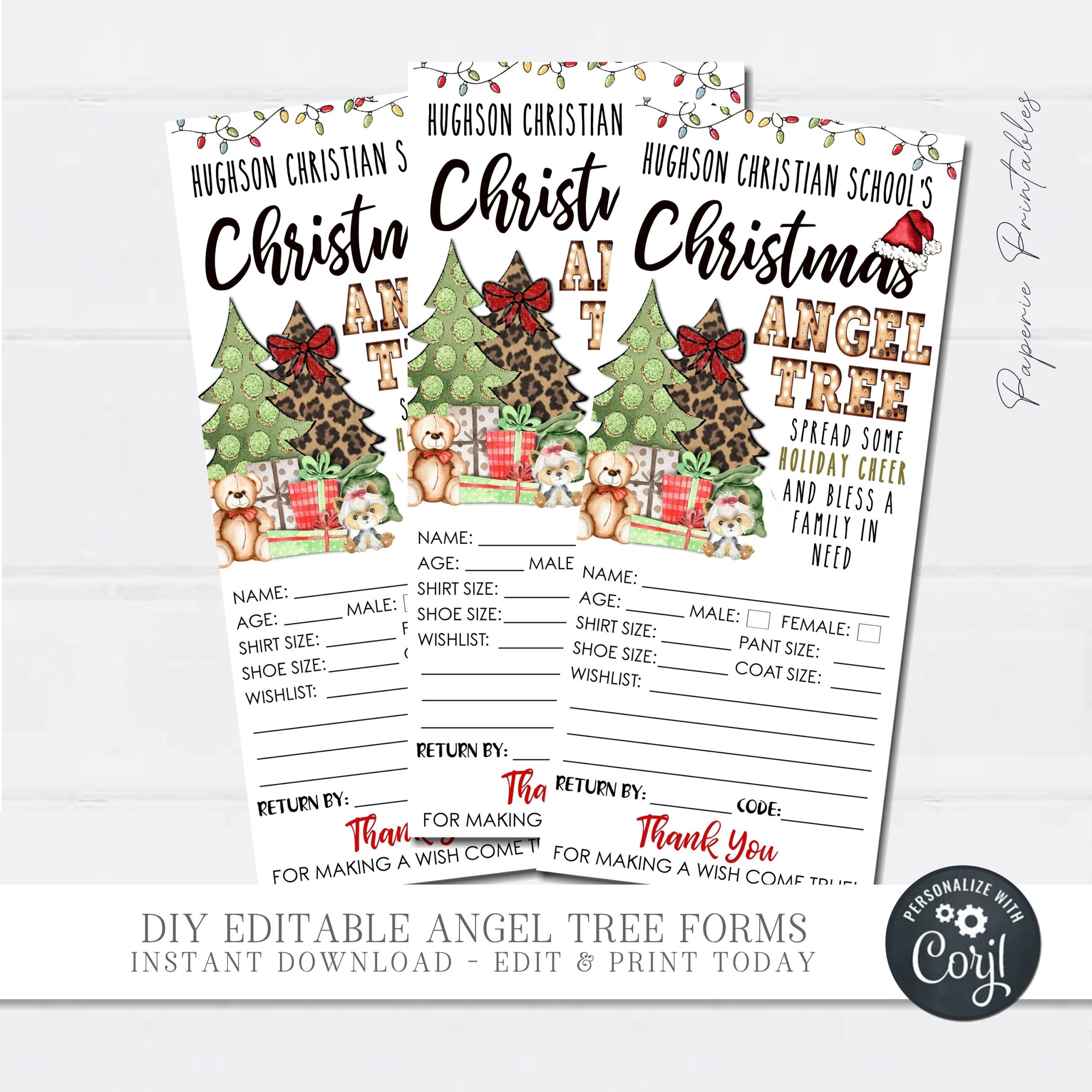 EDITABLE Angel Tree Flyer And Tags Christmas Angel Tree Flyer 