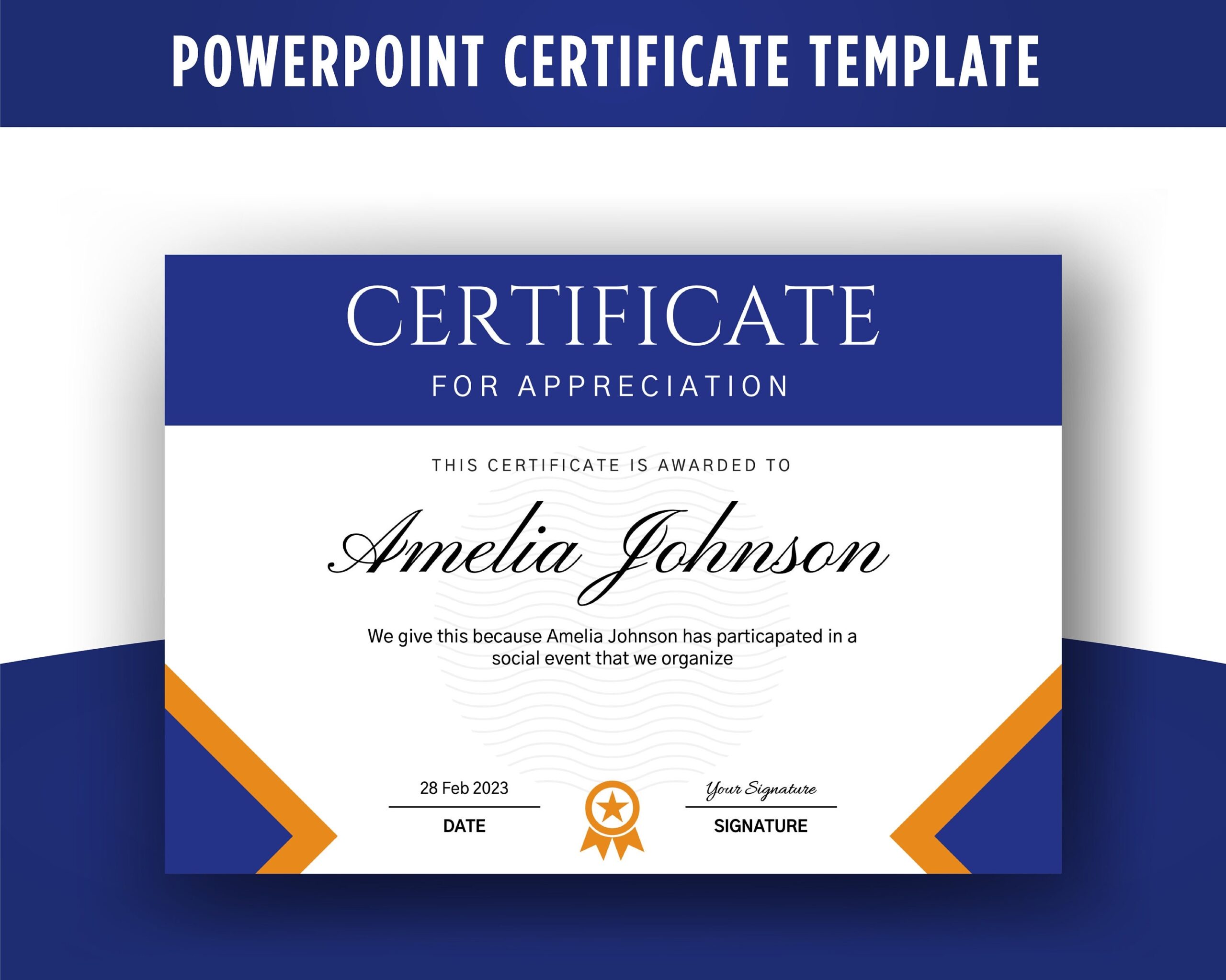 Editable Certificate Template Powerpoint Certificate Of Achievement Minimalist Completion Award Training Etsy UK