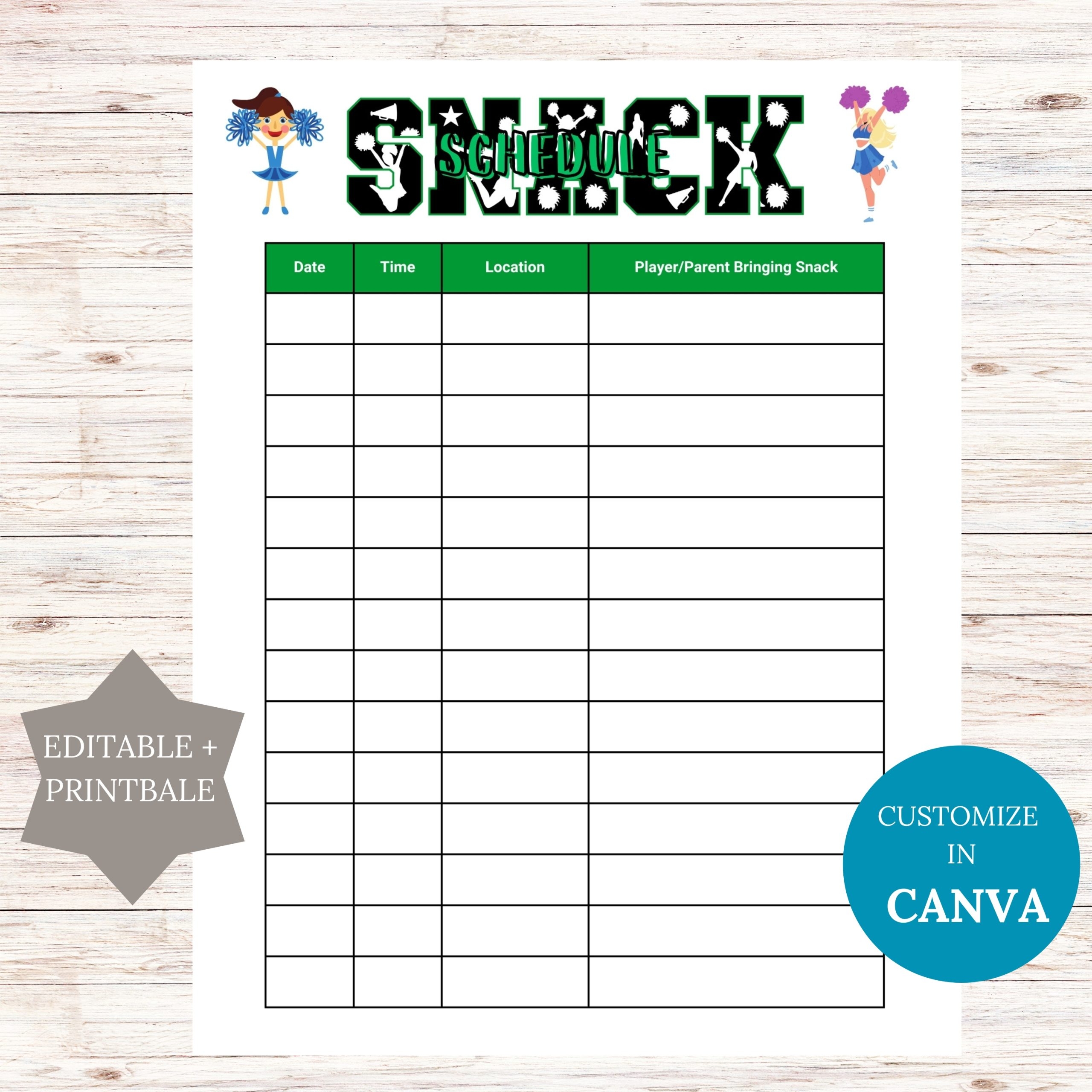 Snack List Template