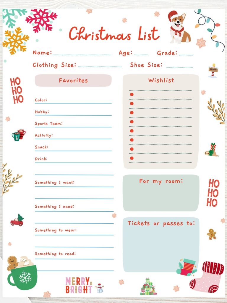 EDITABLE Kids Christmas Wish List Printable Gift Wish List Children s X mas Wish List Kids Holiday Wish List Instant Download Etsy UK
