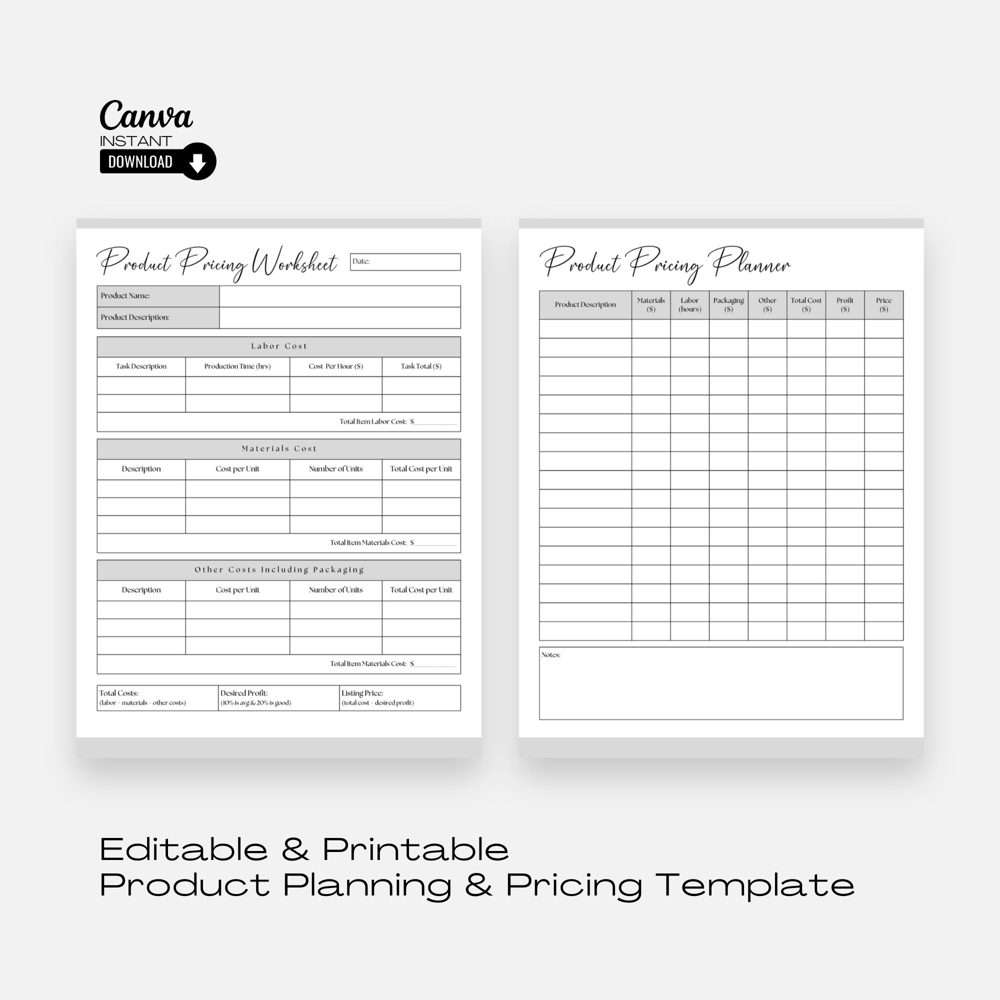Product Price List Template