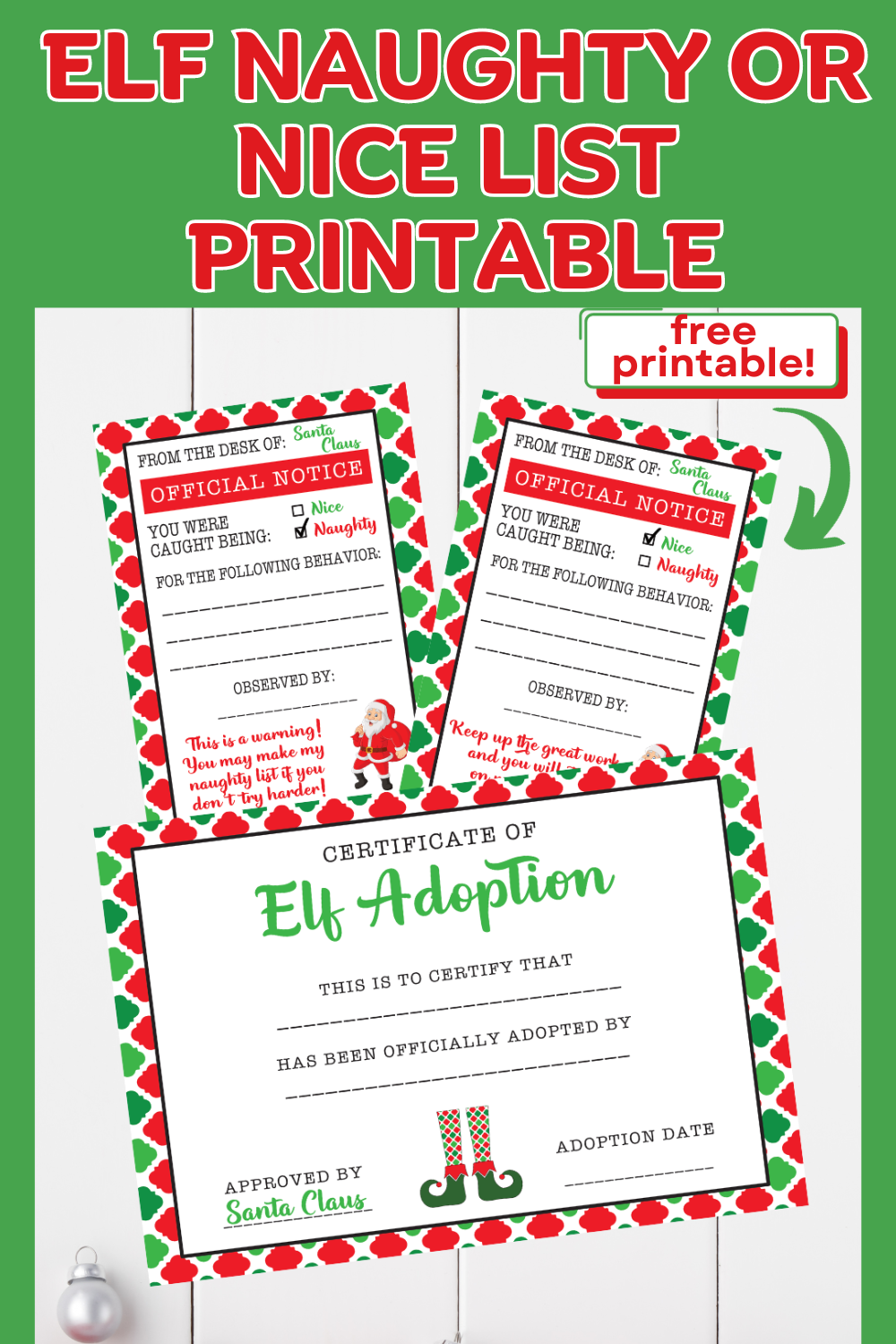 Elf Naughty Or Nice List Printable Elf On The Shelf A Sparkle 