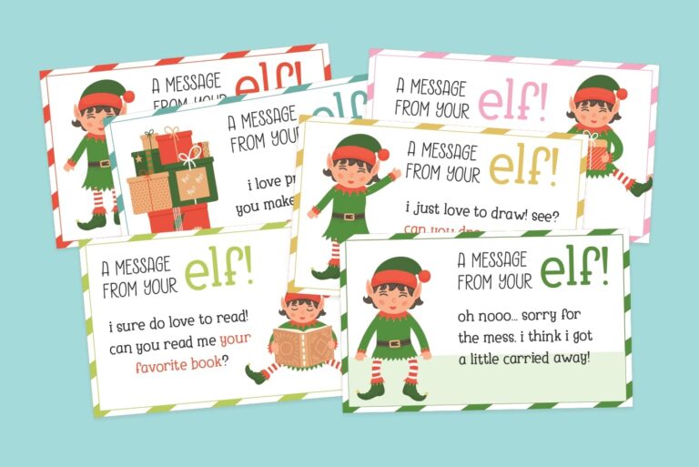 Elf On The Shelf Notes And Jokes FREE Printable Set Of 24 Cards Favorite Printables