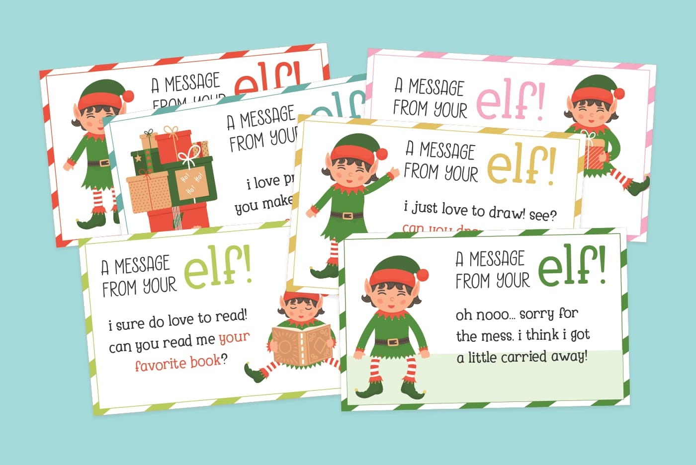 Elf On The Shelf Notes And Jokes FREE Printable Set Of 24 Cards Favorite Printables