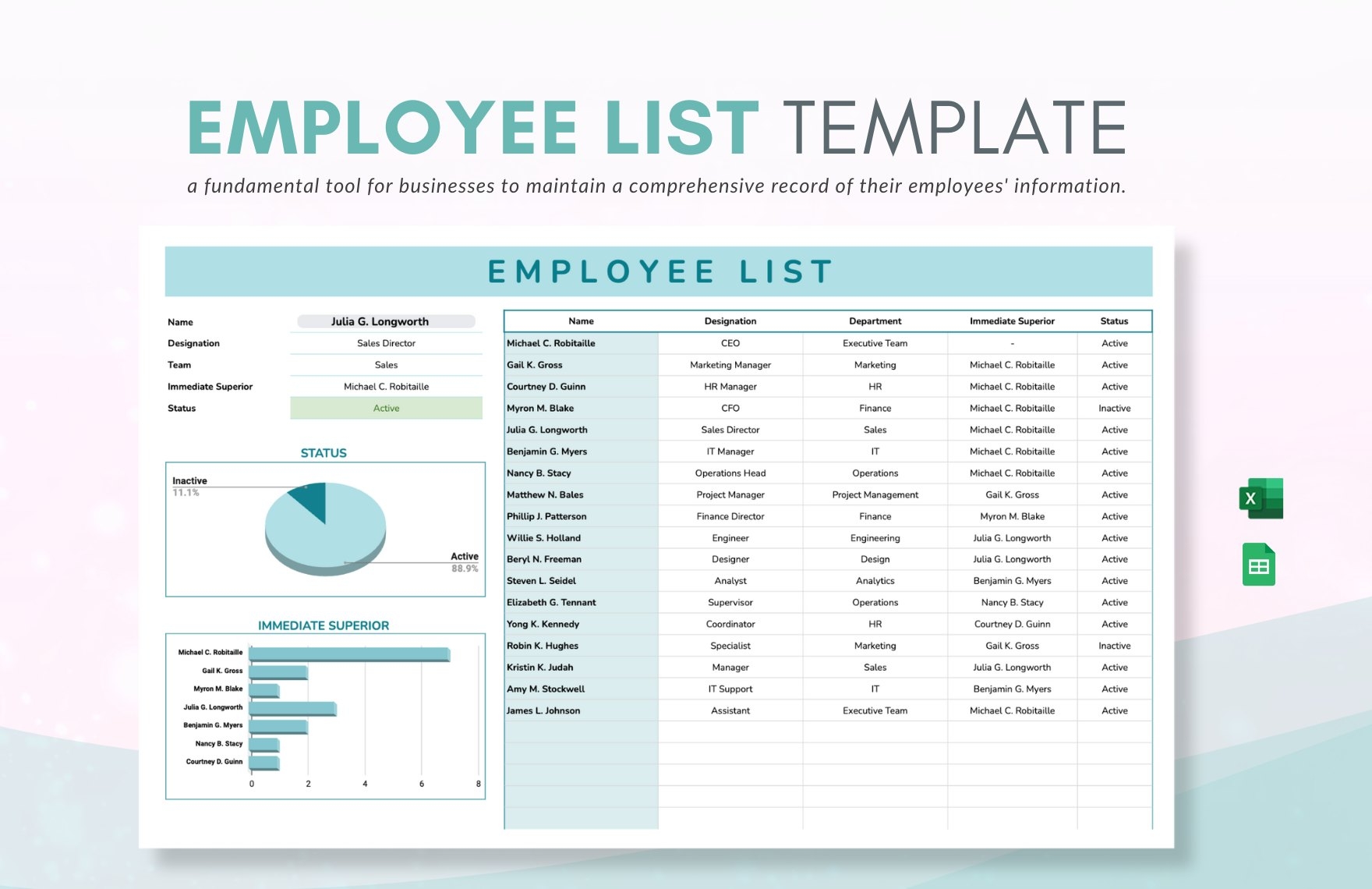 Employee List Template In Excel Google Sheets Download Template