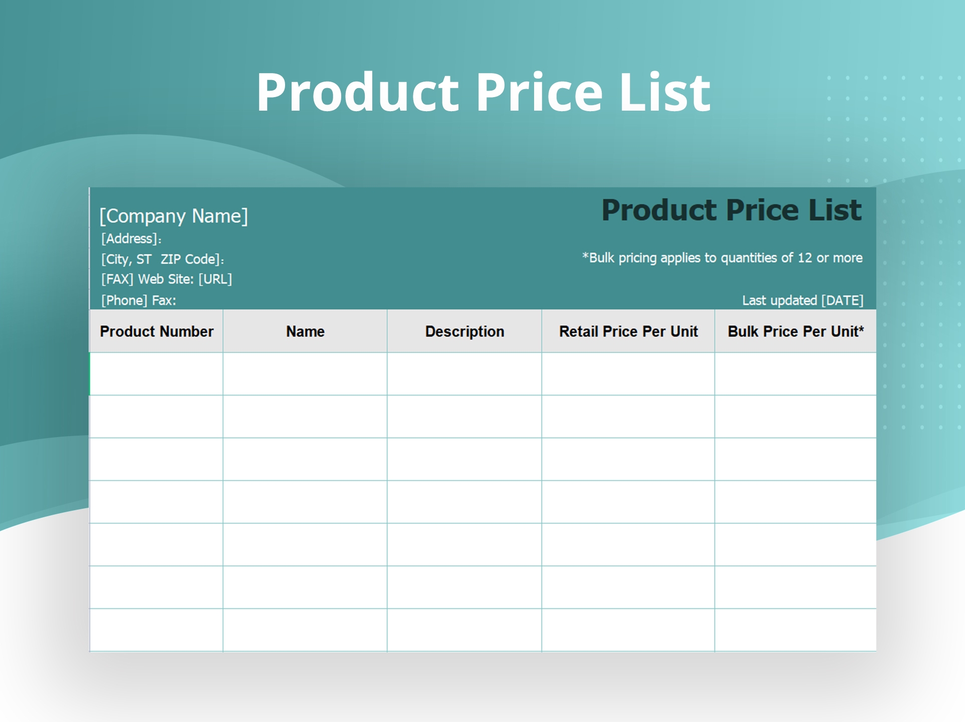 EXCEL Of Product Price List xlsx WPS Free Templates EXCEL Of Product Price List xlsx WPS Free Templates