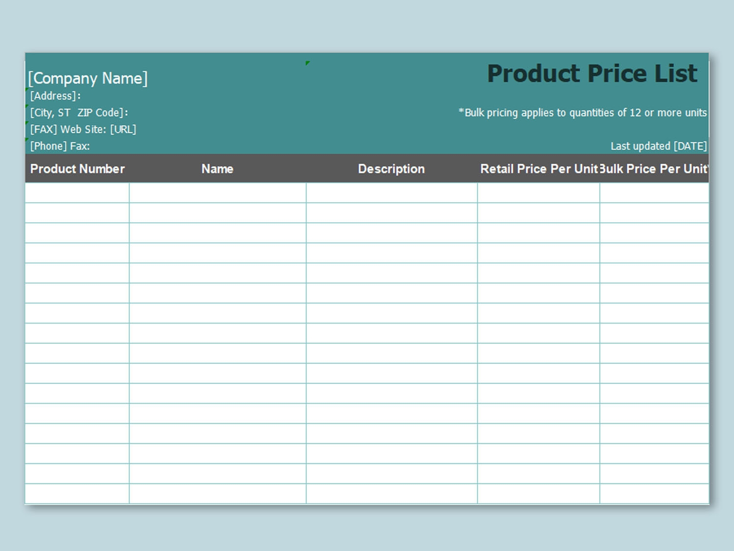 EXCEL Of Product Price List xlsx WPS Free Templates EXCEL Of Product Price List xlsx WPS Free Templates