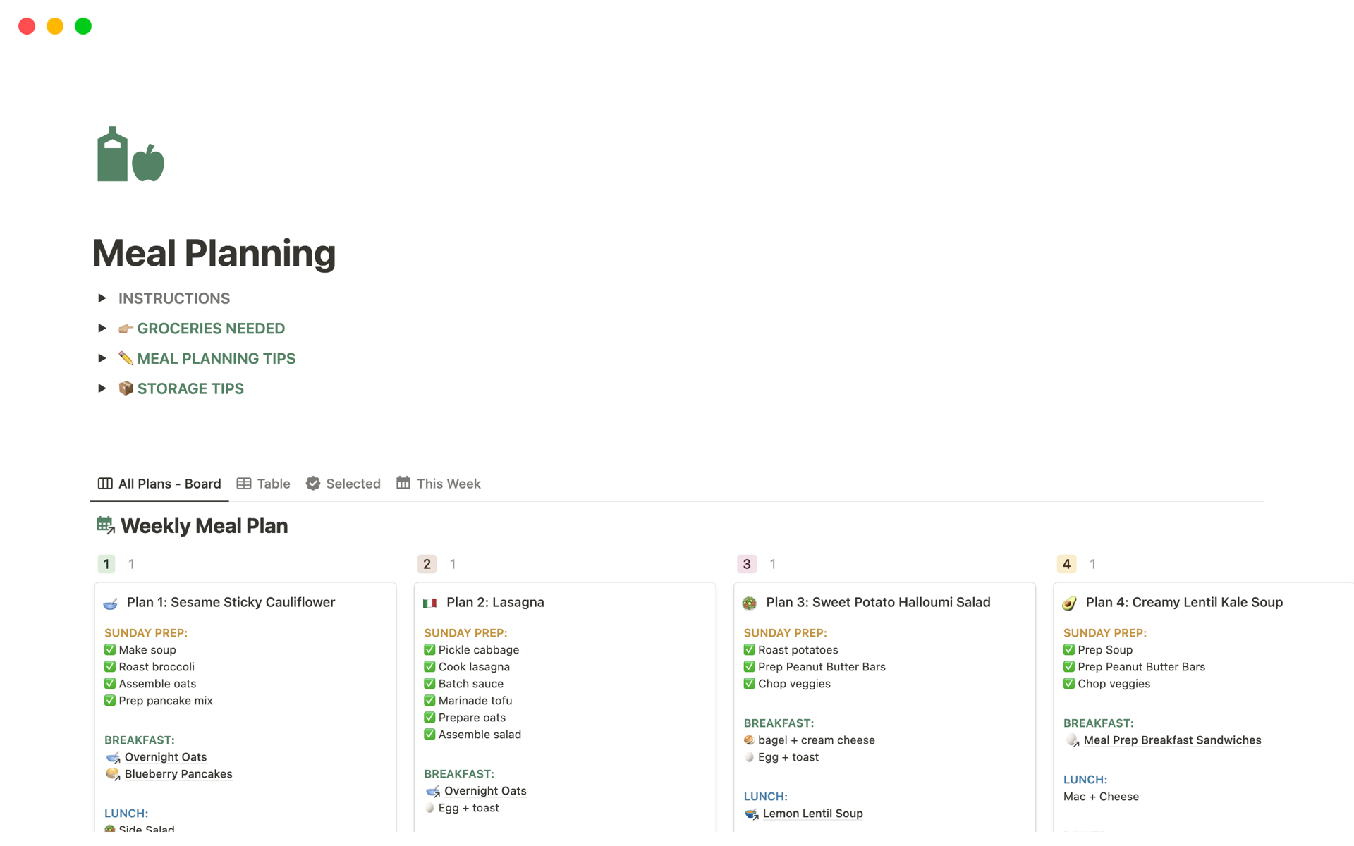 Food Shopping Templates Notion Marketplace