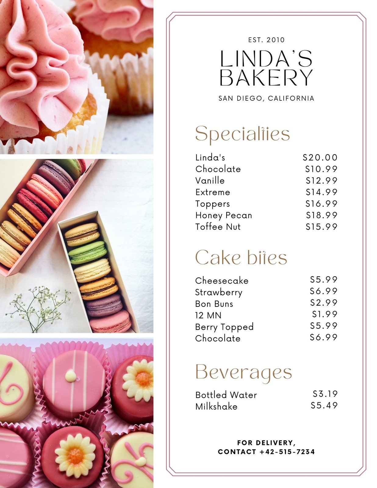Free Bakery Price List Template