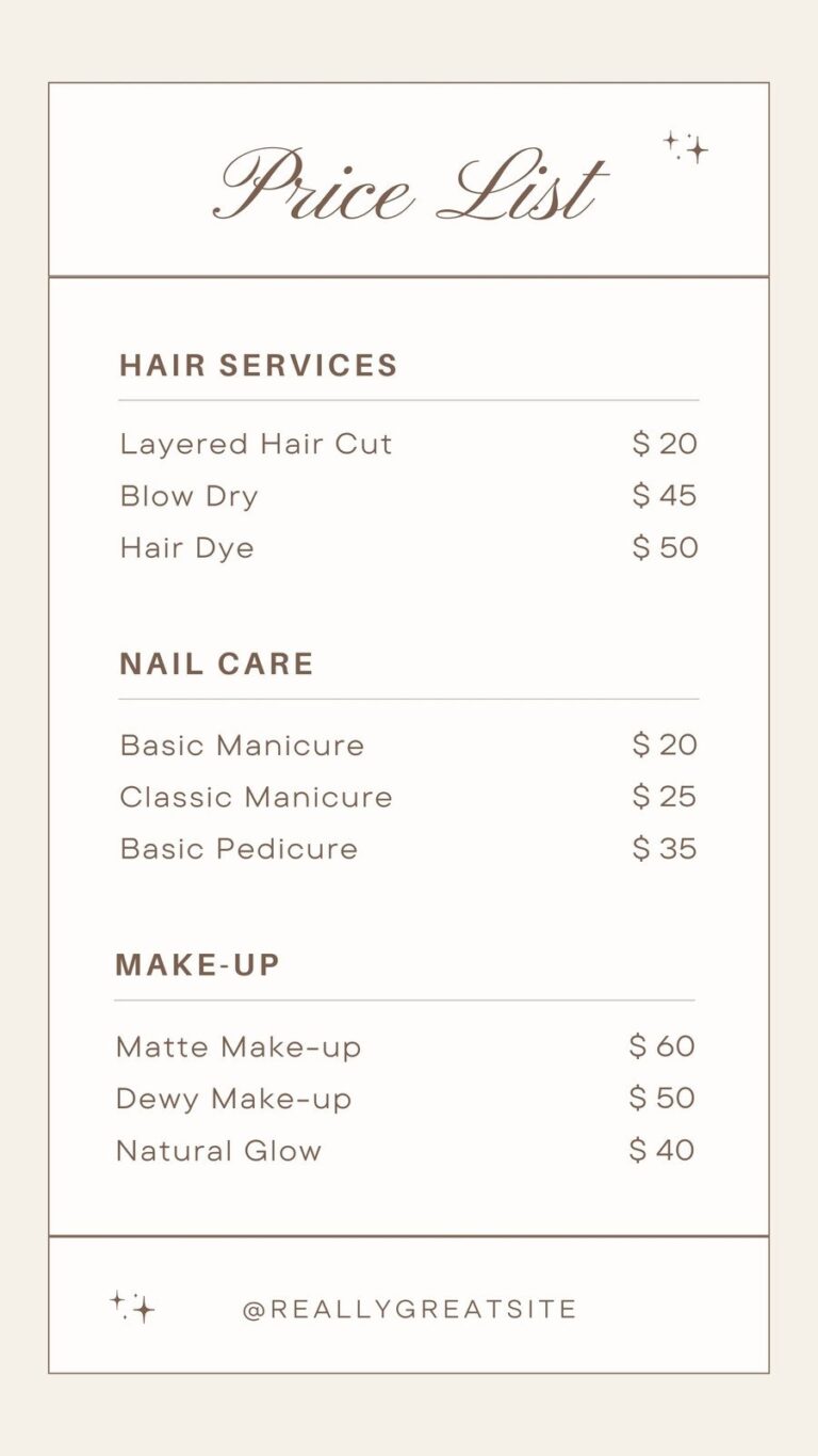 Free And Customizable Price List Templates