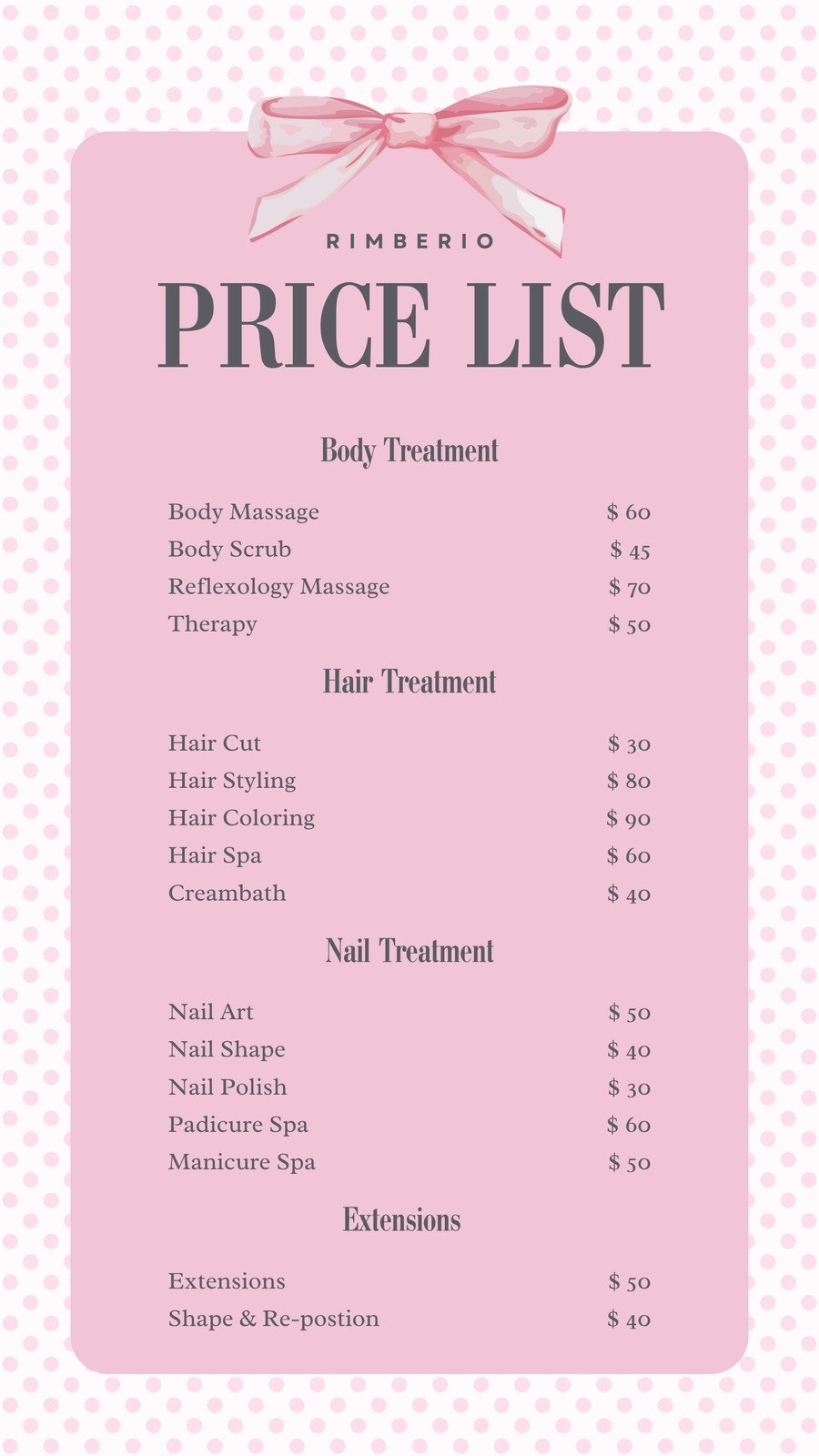 Price List Templates