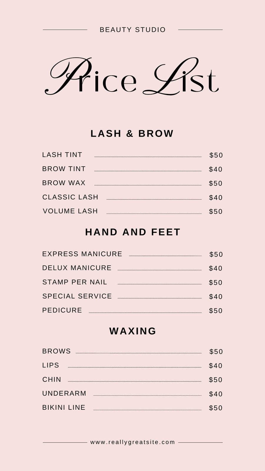 Free And Customizable Price List Templates