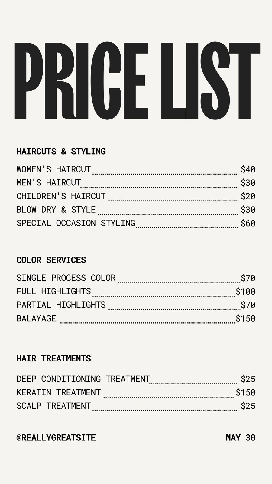 Free And Customizable Price List Templates Free And Customizable Price List Templates