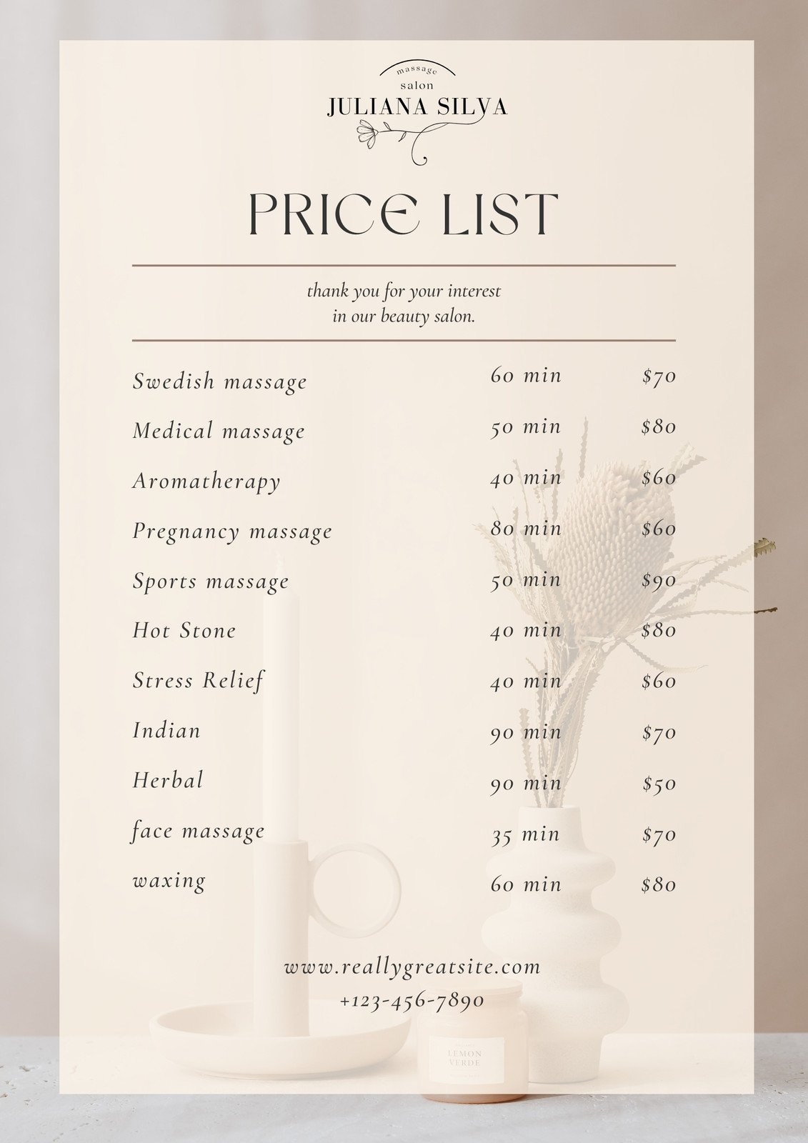 Free And Customizable Price List Templates