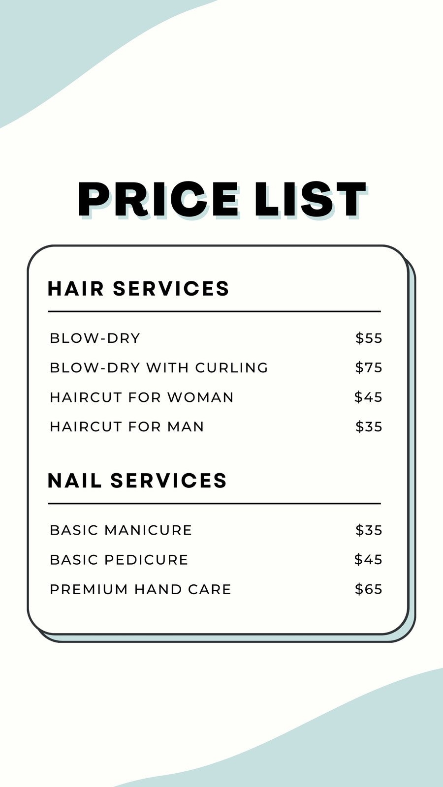 Free And Customizable Price List Templates