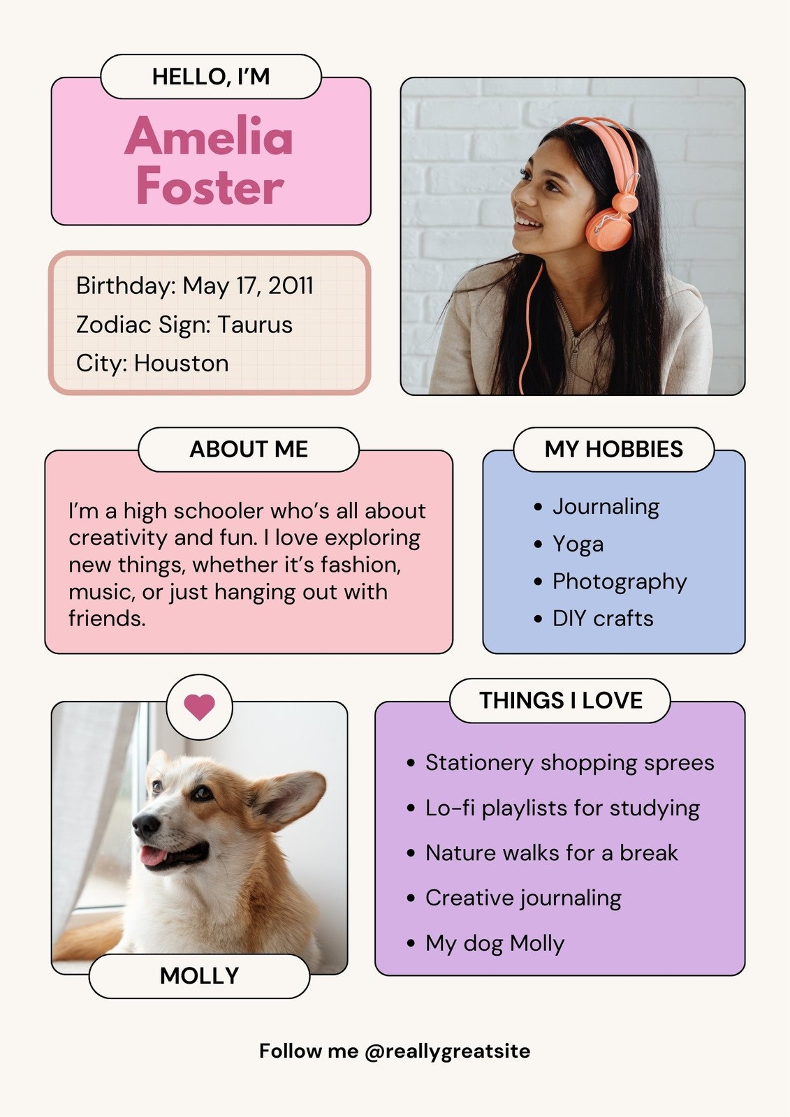 Free And Customizable Profile Templates