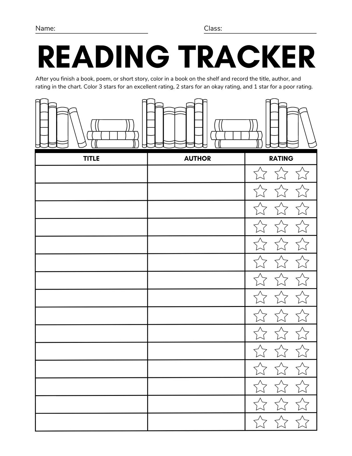Free And Customizable Reading Templates