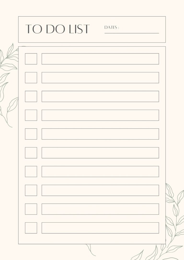 Free And Customizable To Do List Templates