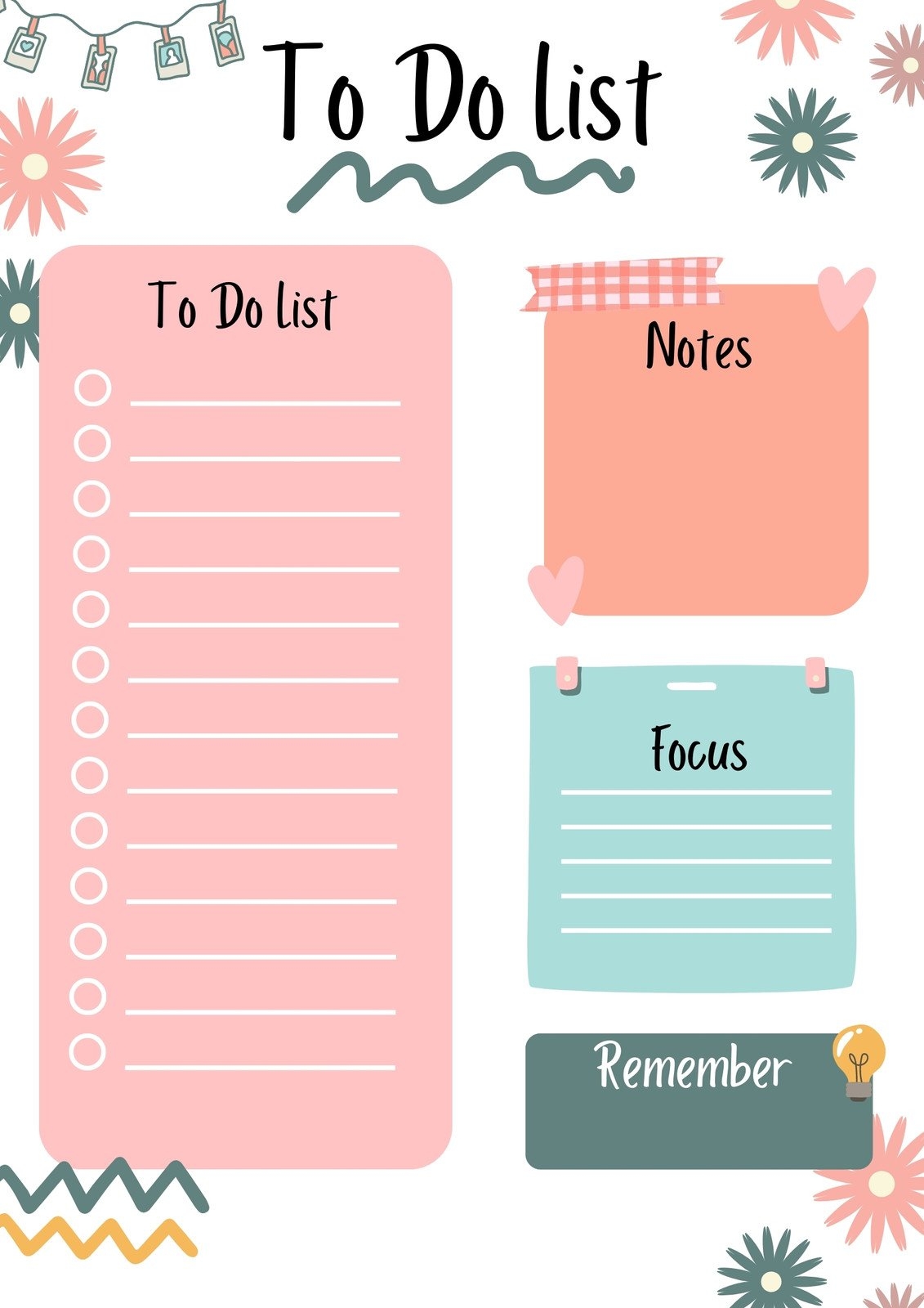 To Do List Template Print