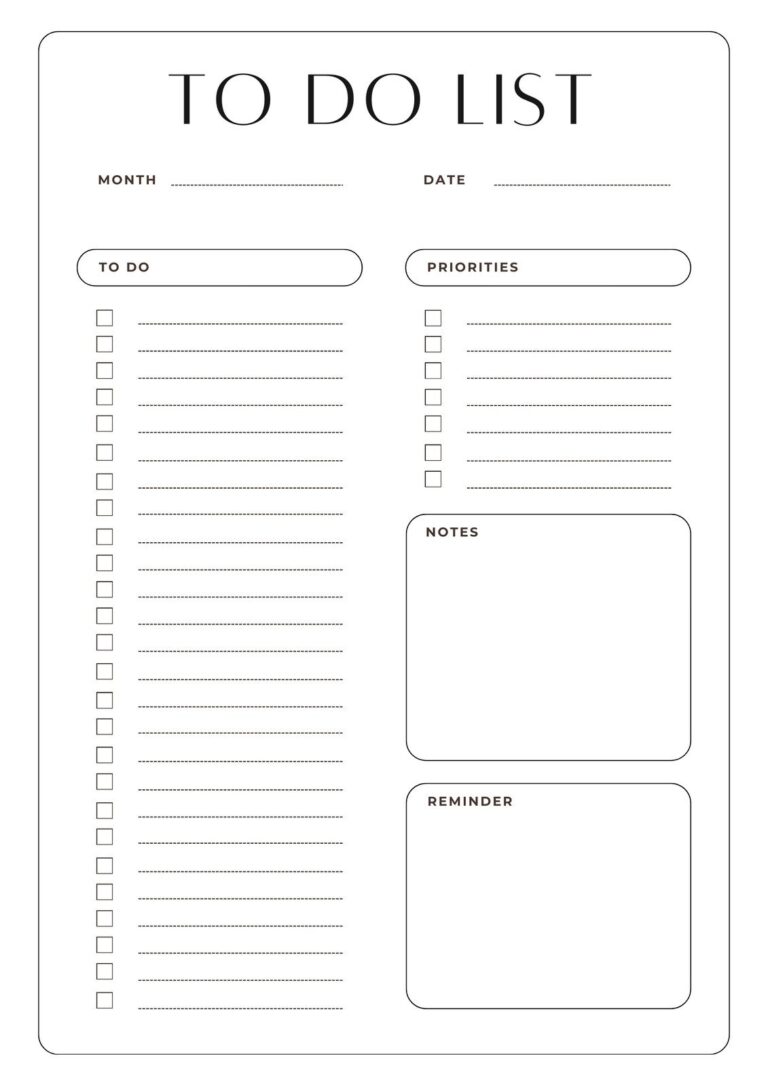 Free And Customizable To Do List Templates
