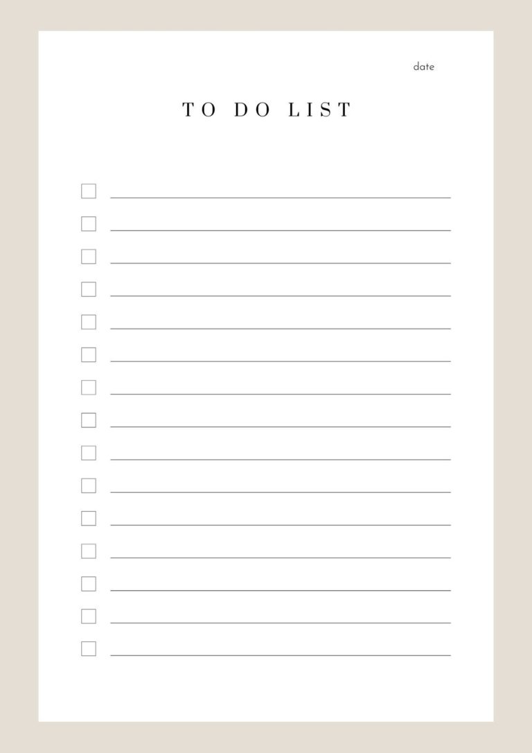 Free And Customizable To Do List Templates