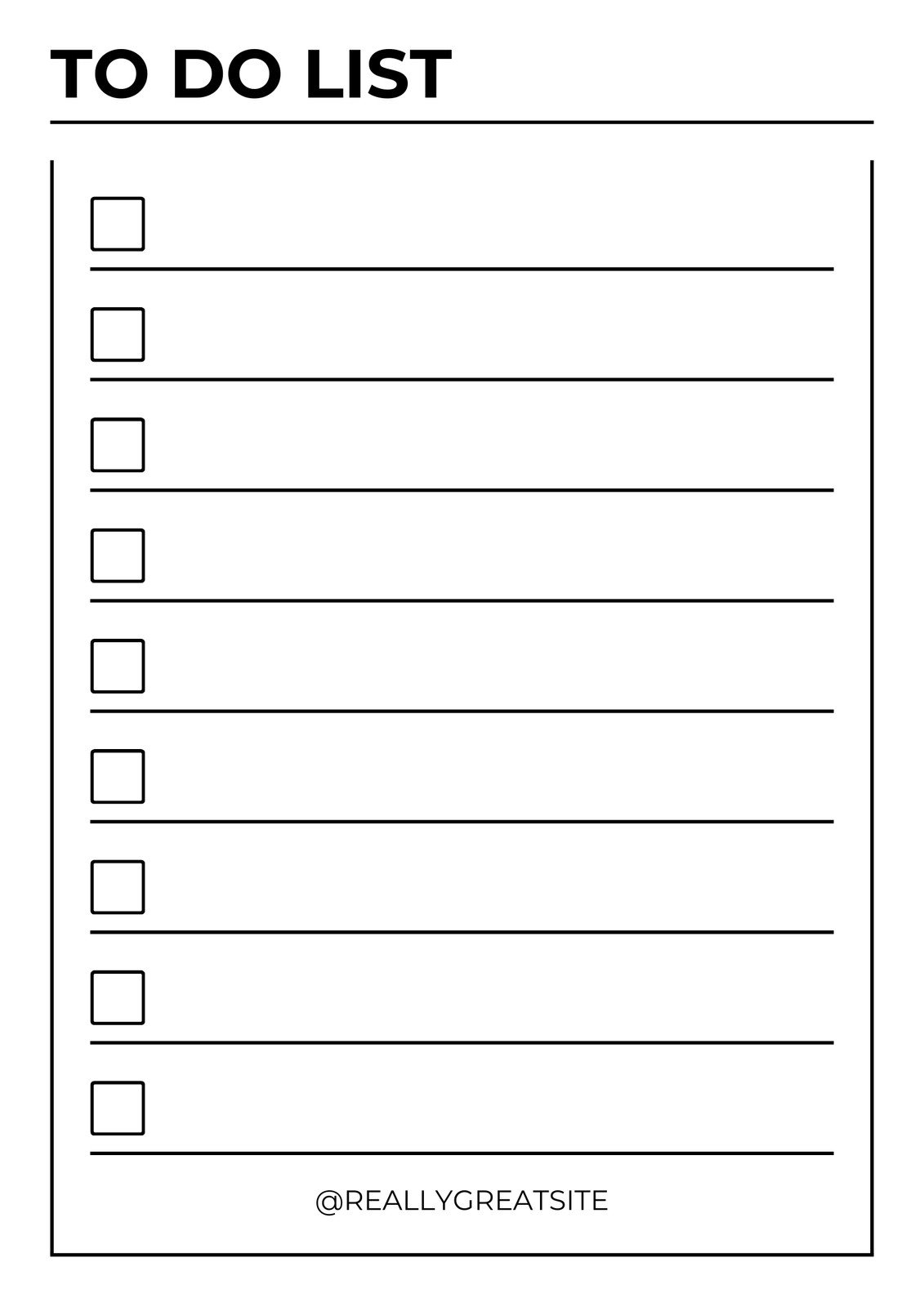 Printable Blank List Template