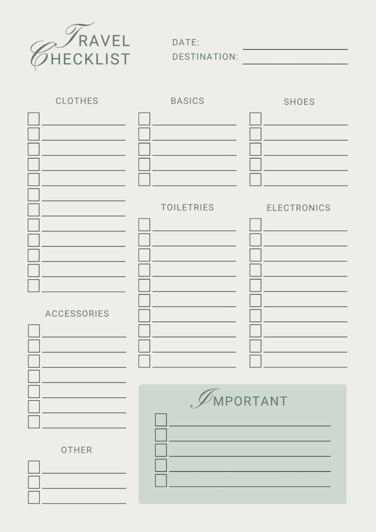 Free And Customizable Travel Checklist Templates Canva