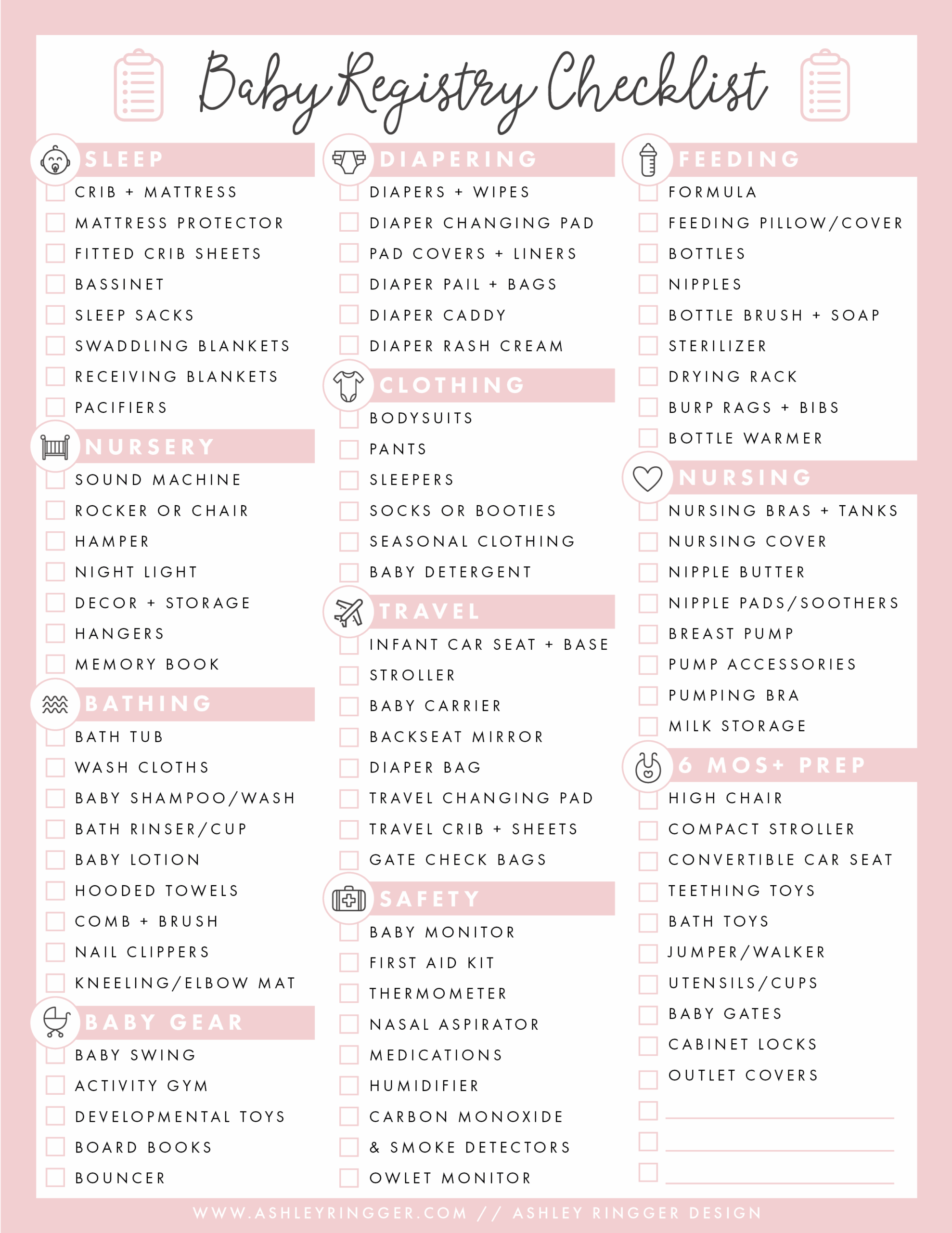 FREE BABY REGISTRY GUIDE PRINTABLE CHECKLIST