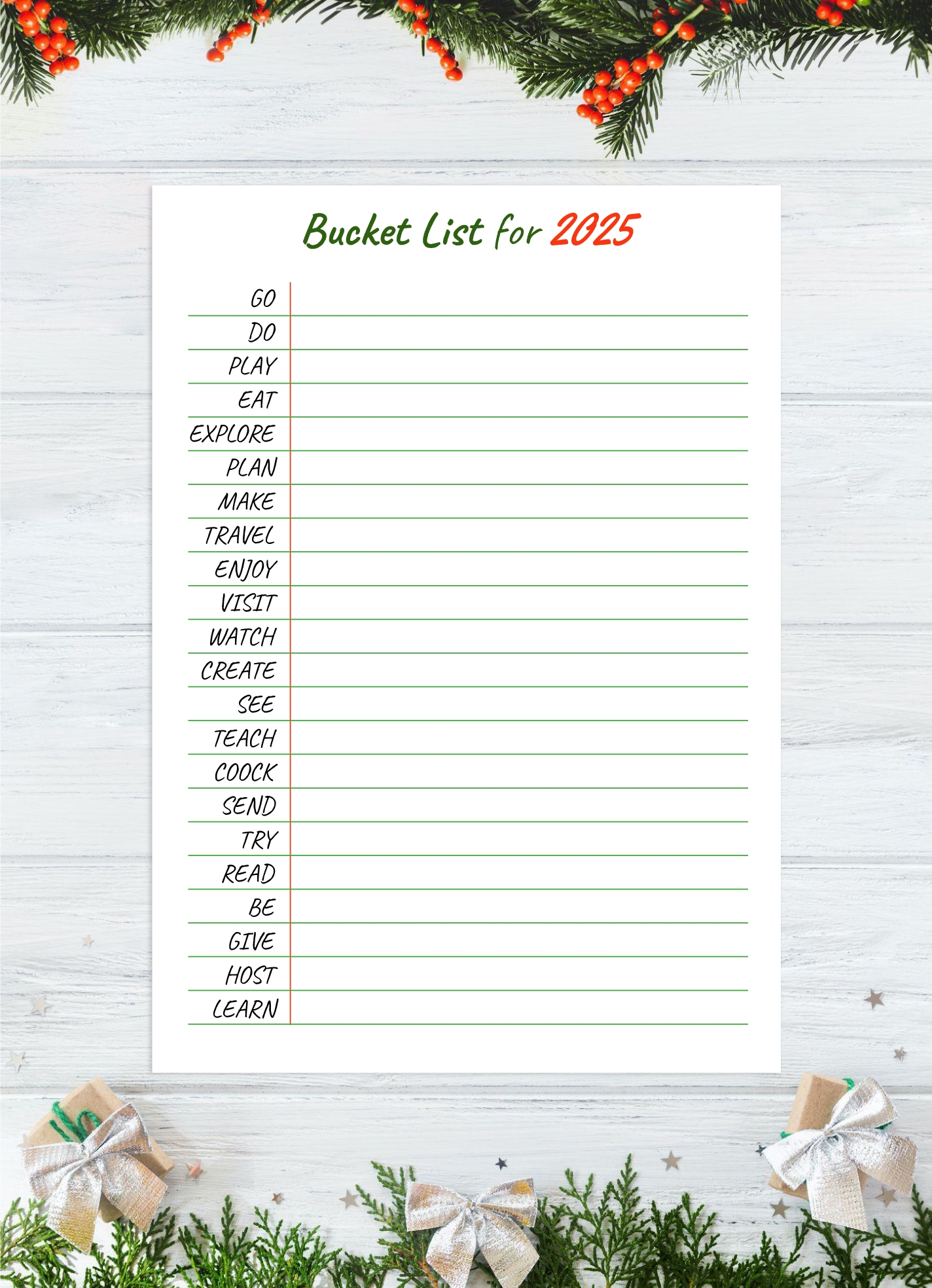 Free Bucket List Google Docs Templates Gdoc io