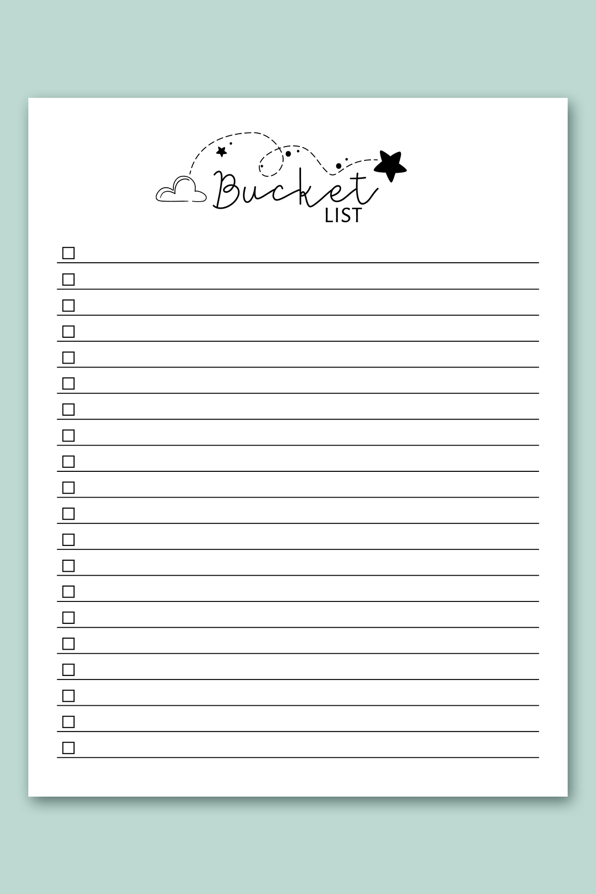 Free Bucket List Printable Templates summer Travel Etc 