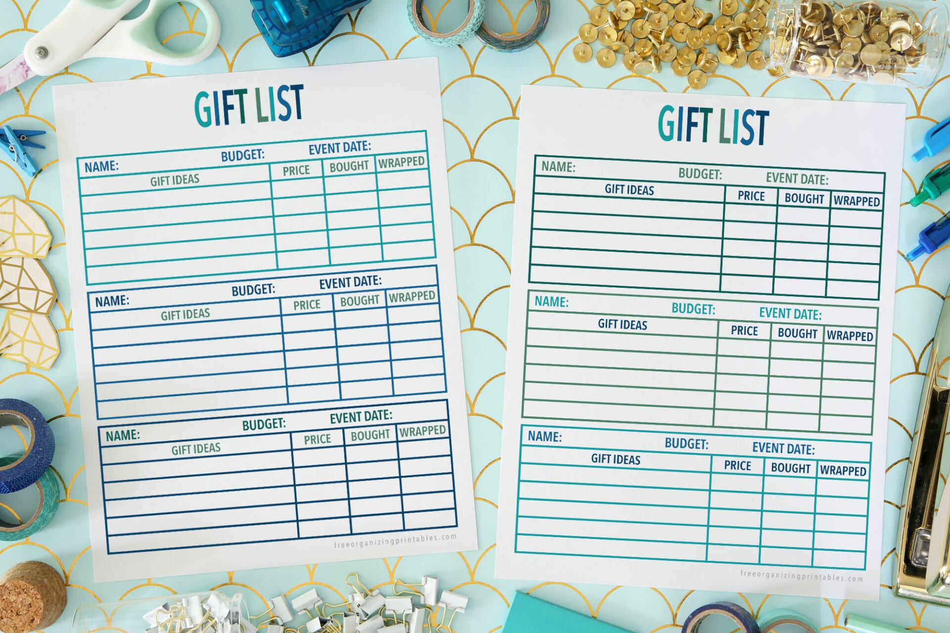 Christmas Gift List Template Free