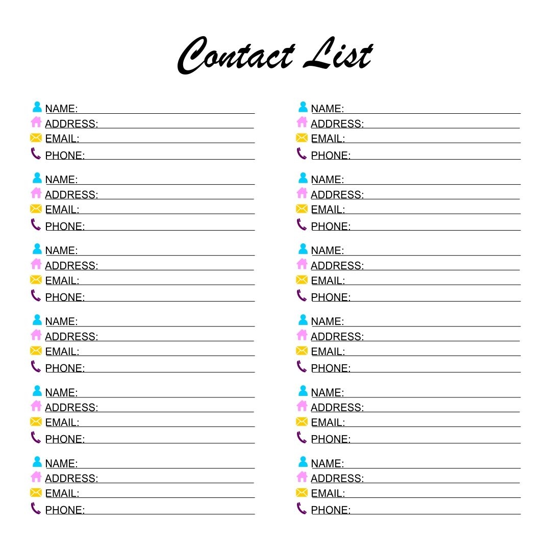 Free Contact List Templates Smartsheet Worksheets Library