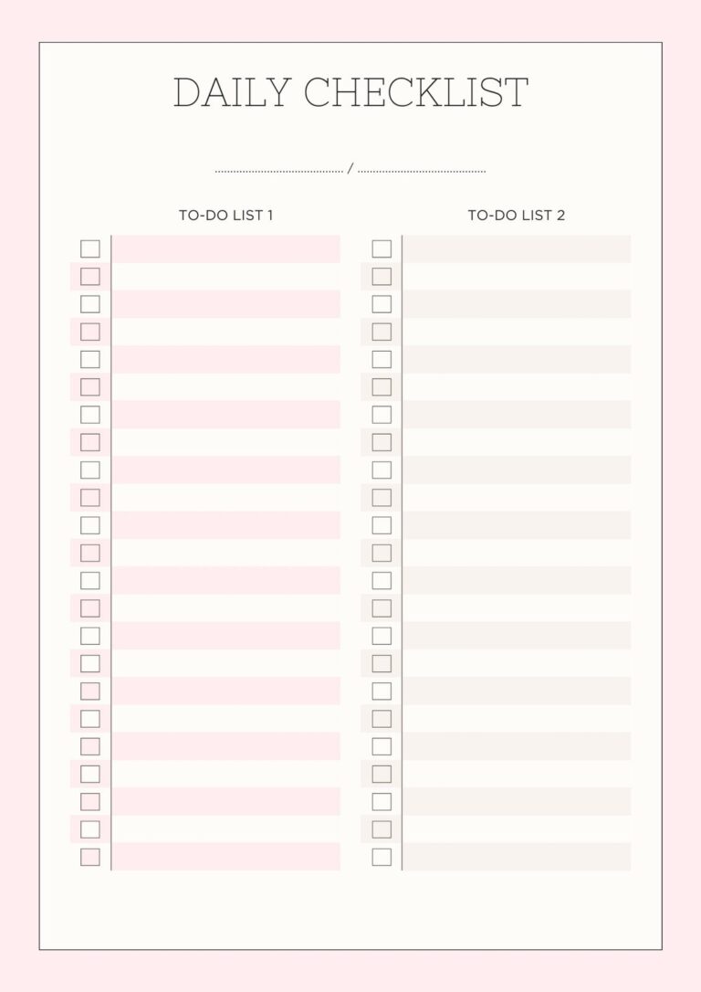 Free Custom Downloadable Checklist Templates Canva