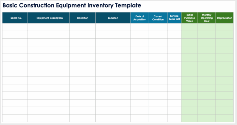 Free Equipment Inventory Templates U0026 Spreadsheets All Formats
