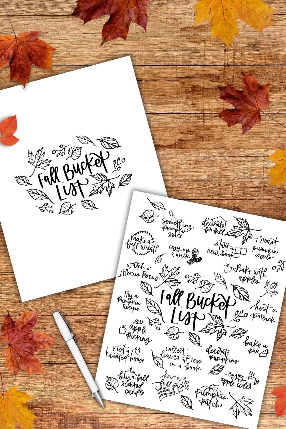 Free Fall Bucket List Printable Downloads Lemon Thistle