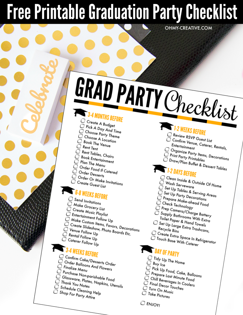 Free Graduation Party Checklist And Planning Guide Oh My Creative