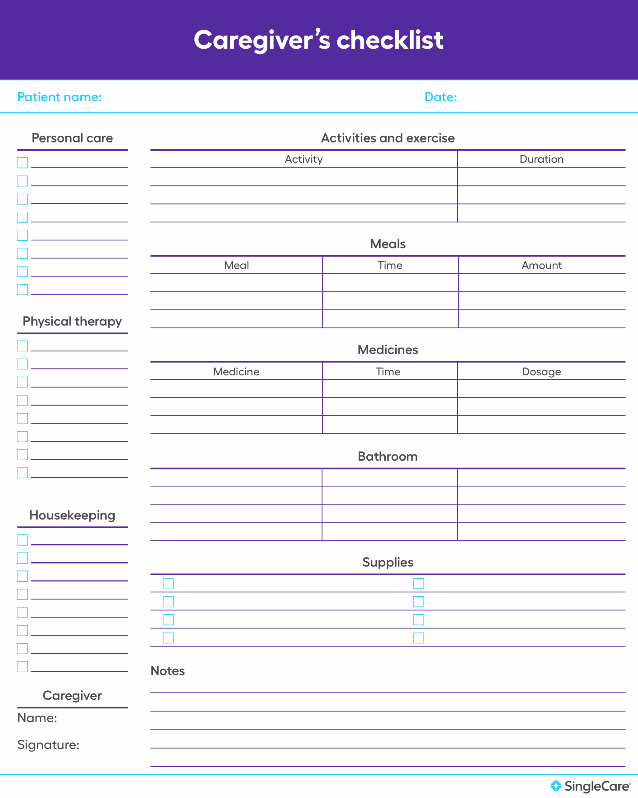 Free Printable Medication List Template