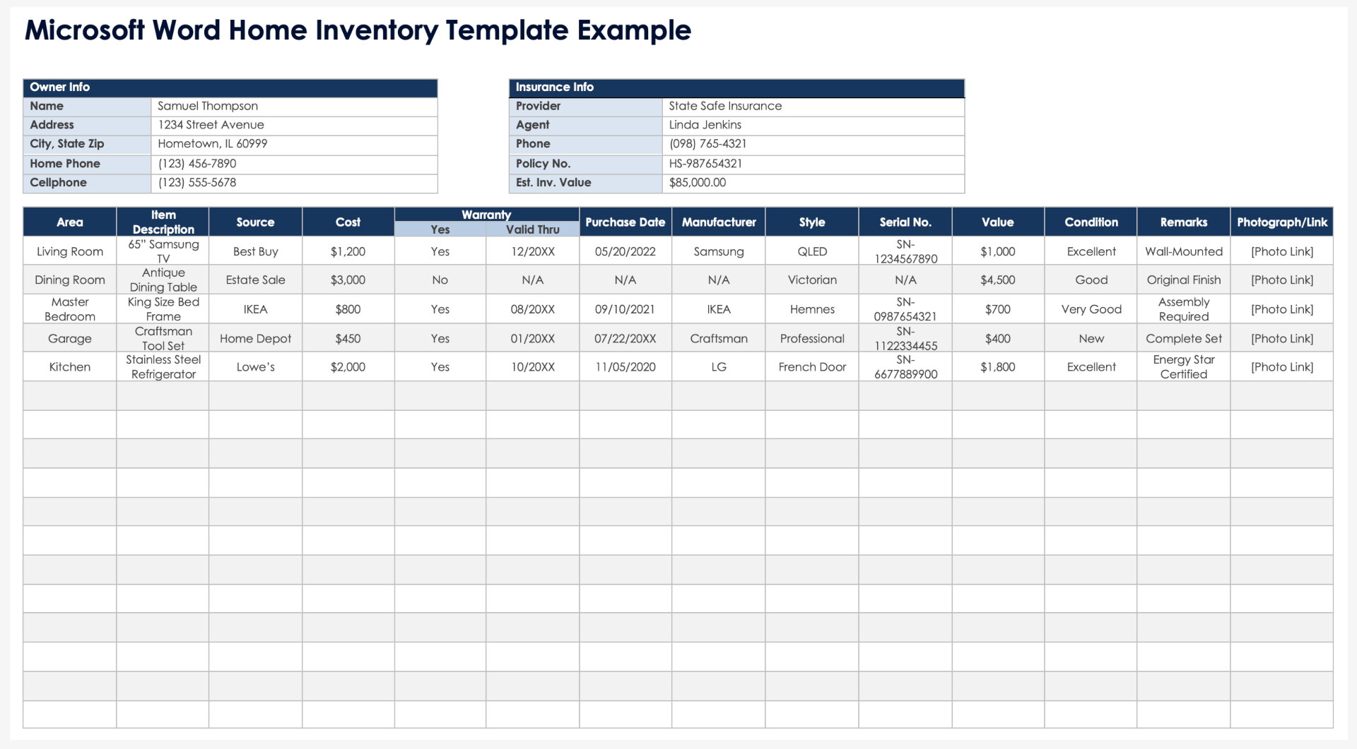 Free Microsoft Word Inventory Templates Free Microsoft Word Inventory Templates
