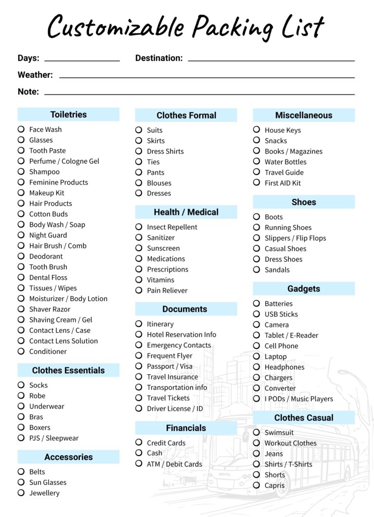 Free Packing List Google Docs Templates Gdoc io