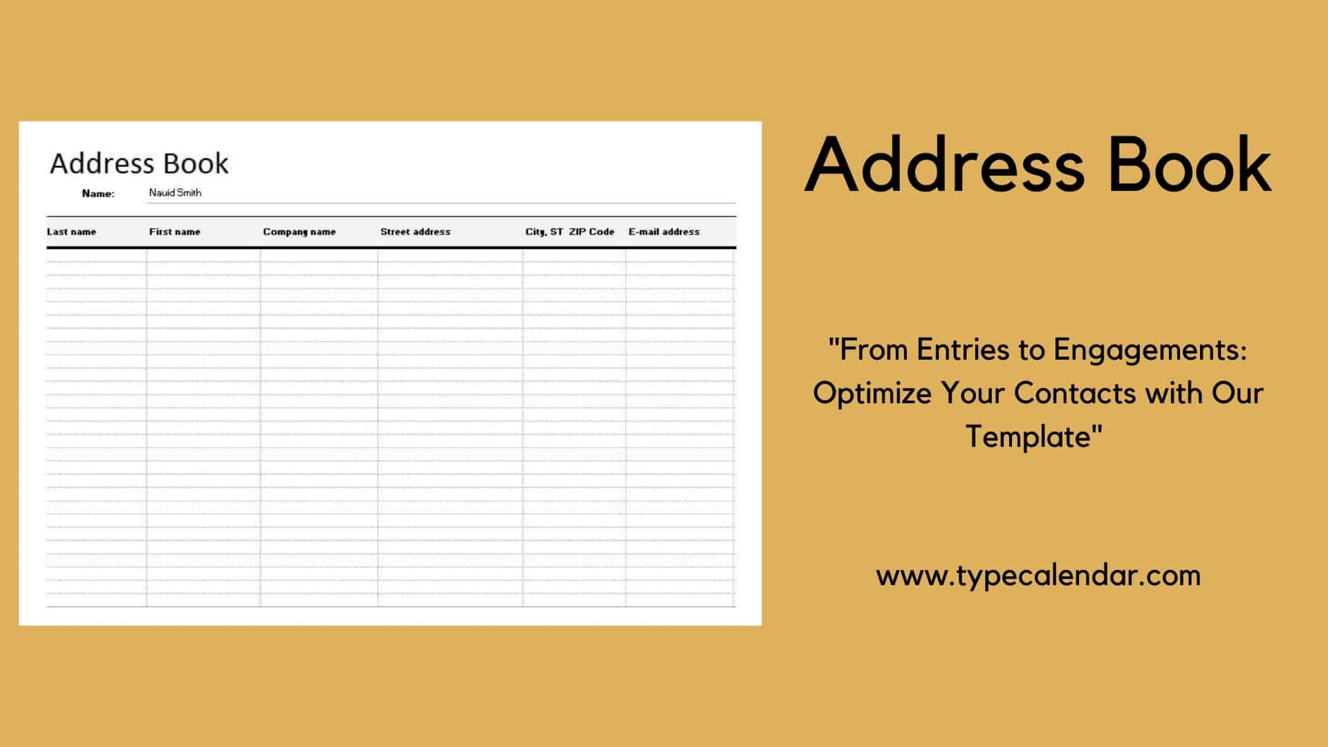Free Printable Address List Template