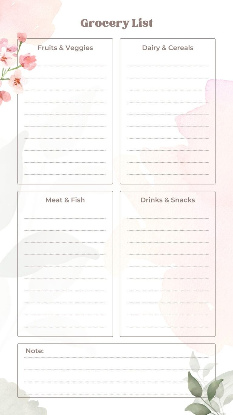 Free Printable And Customizable Grocery List Templates Canva