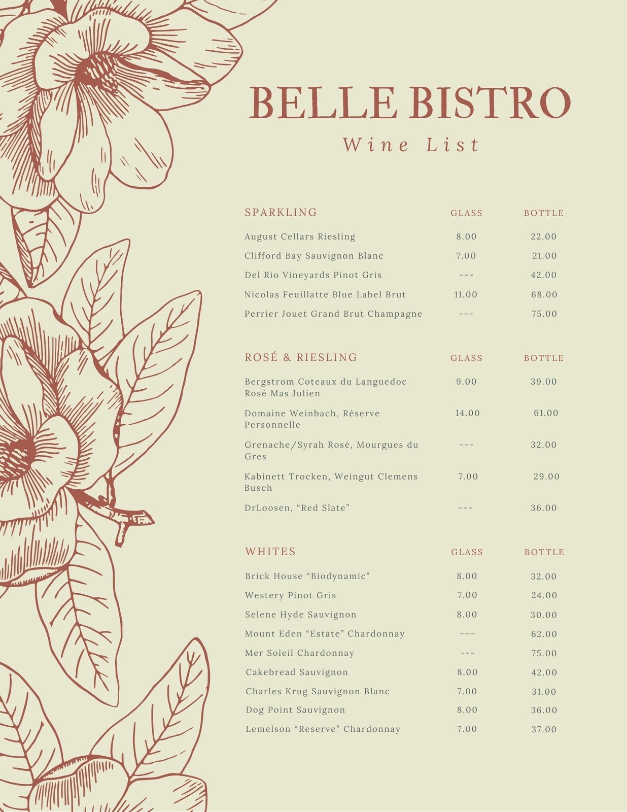 Free Printable And Customizable Wine Menu Templates Canva