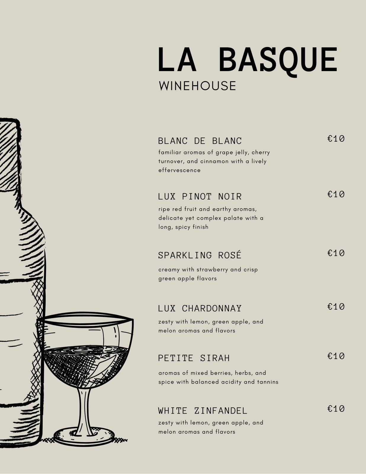 Free Printable And Customizable Wine Menu Templates Canva
