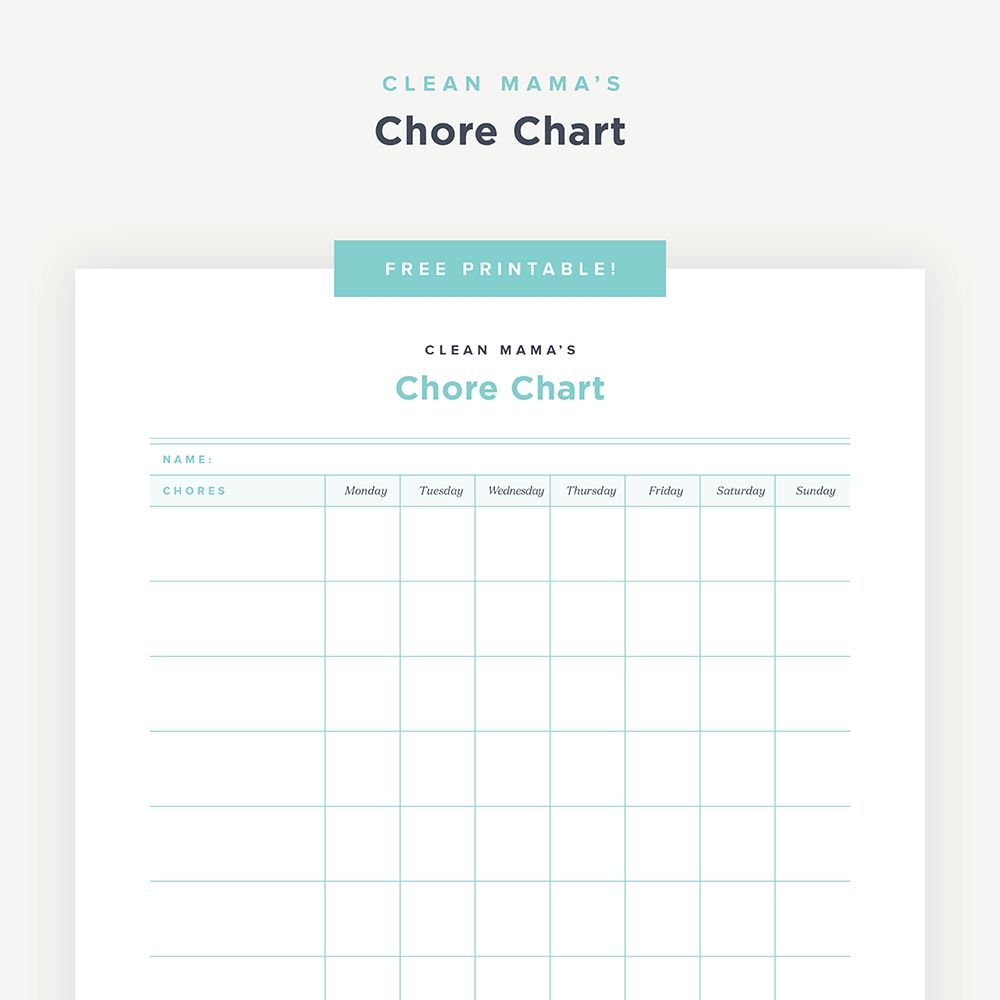 Free Printable Chore List Chart