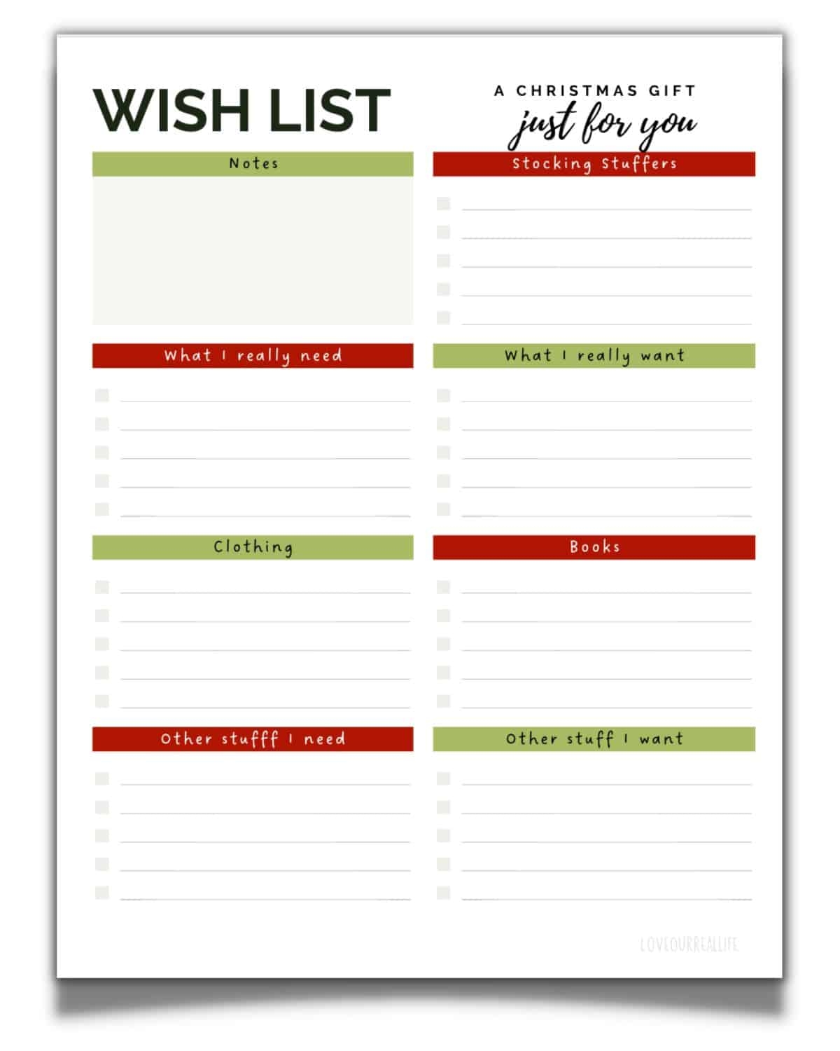 FREE Printable Christmas Gift Tracking List Get Organized Love Our Real Life