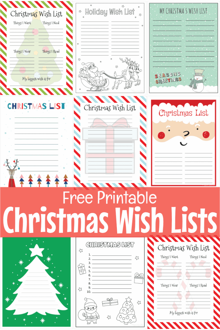Free Printable Christmas Wish List Templates